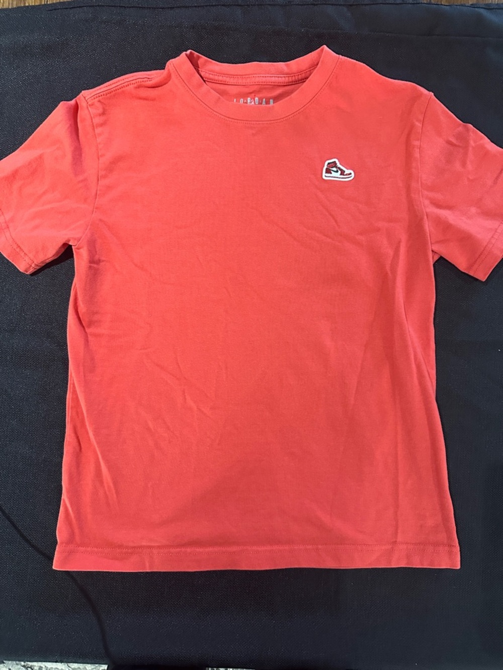 Jordan Red Short-Sleeve Crewneck T-Shirt with Small Jumpman Patch